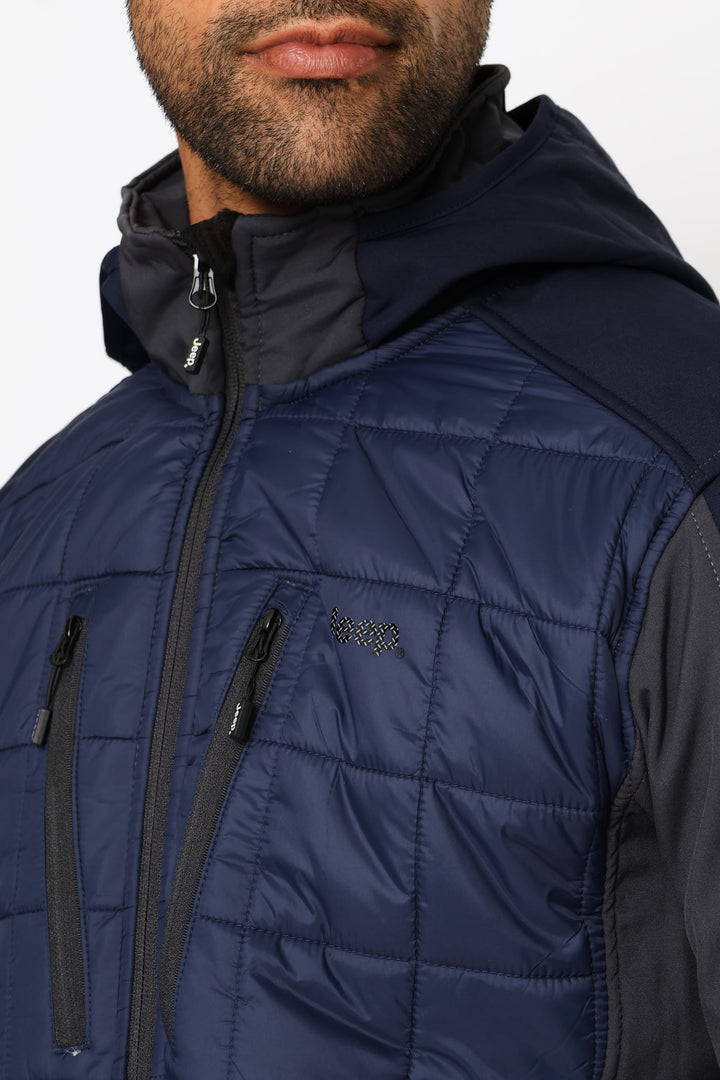 Softshell & Quilting Combination Jacket - Navy