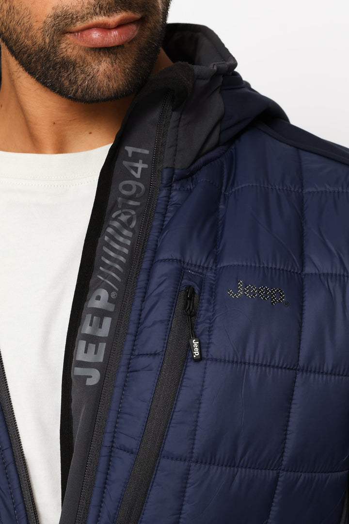 Softshell & Quilting Combination Jacket - Navy