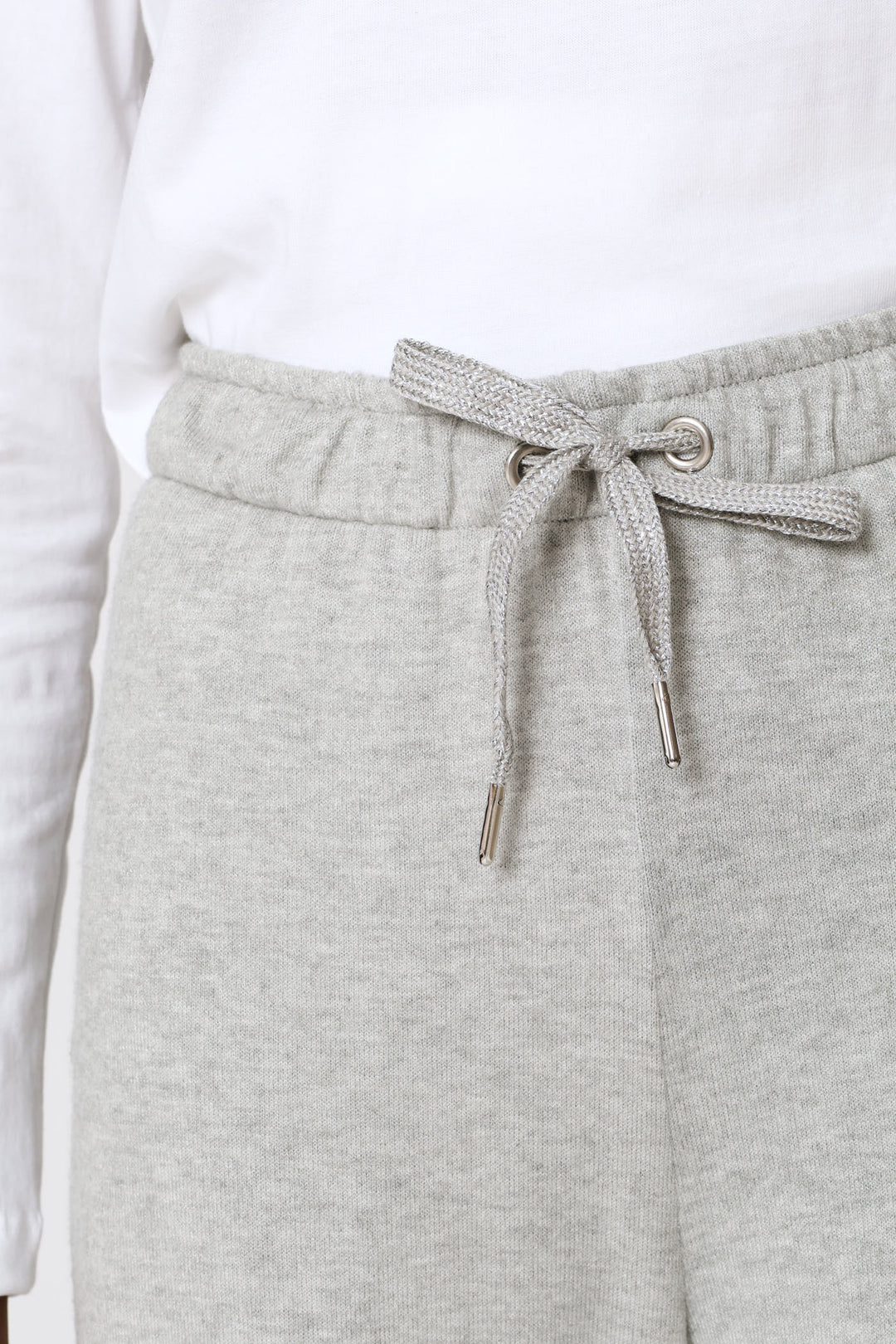 Luxe Leisure Wide Leg Trackpants - Grey Melange