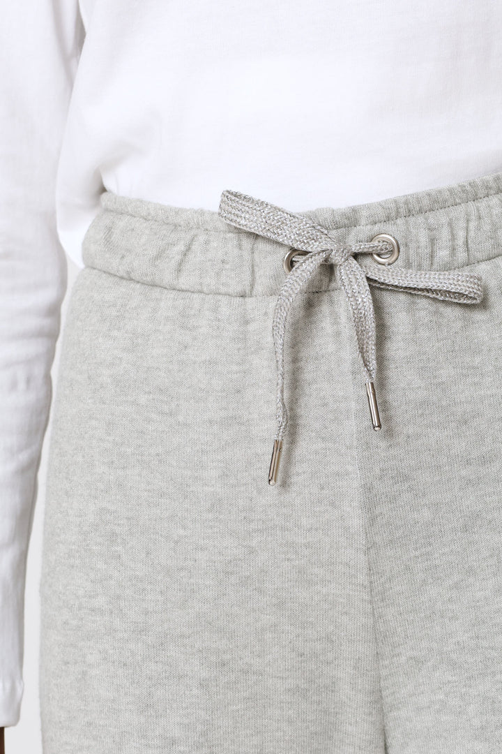 Luxe Leisure Wide Leg Trackpants - Grey Melange