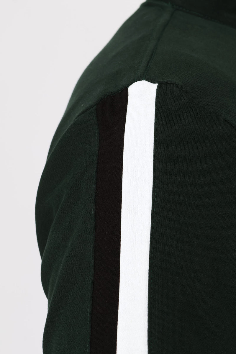 SA Supporters Chest Print Zip Thru Fleece Top - Dark Green