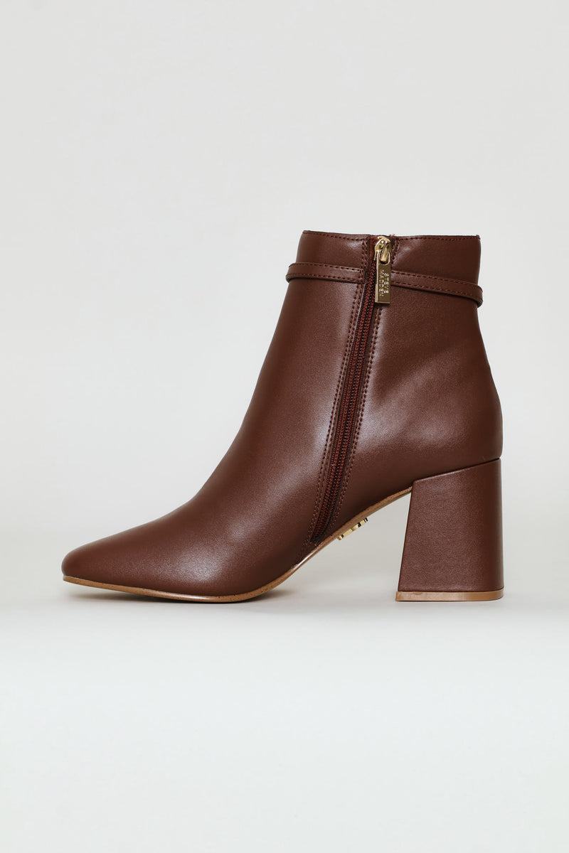 Block Heel Boot - Coffee