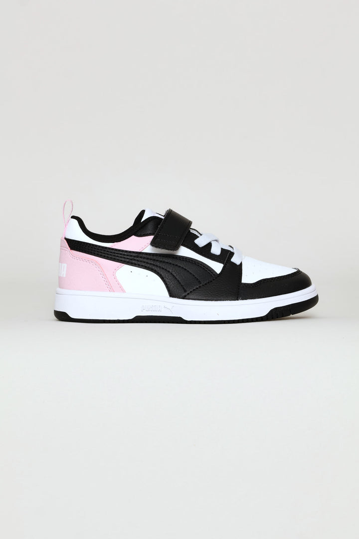 Girls Rebound V6 Lo Ac Plus Sneaker - Black/Pink
