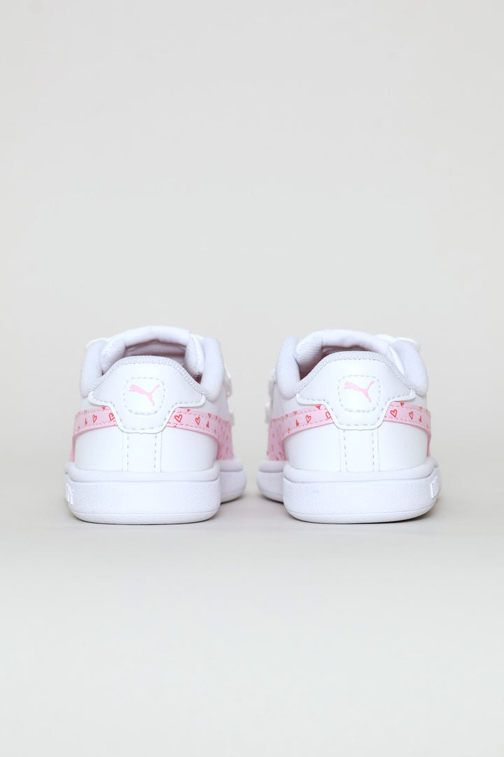 Pre-Girls Smash 3.0 Hearty V Sneaker - White/Pink