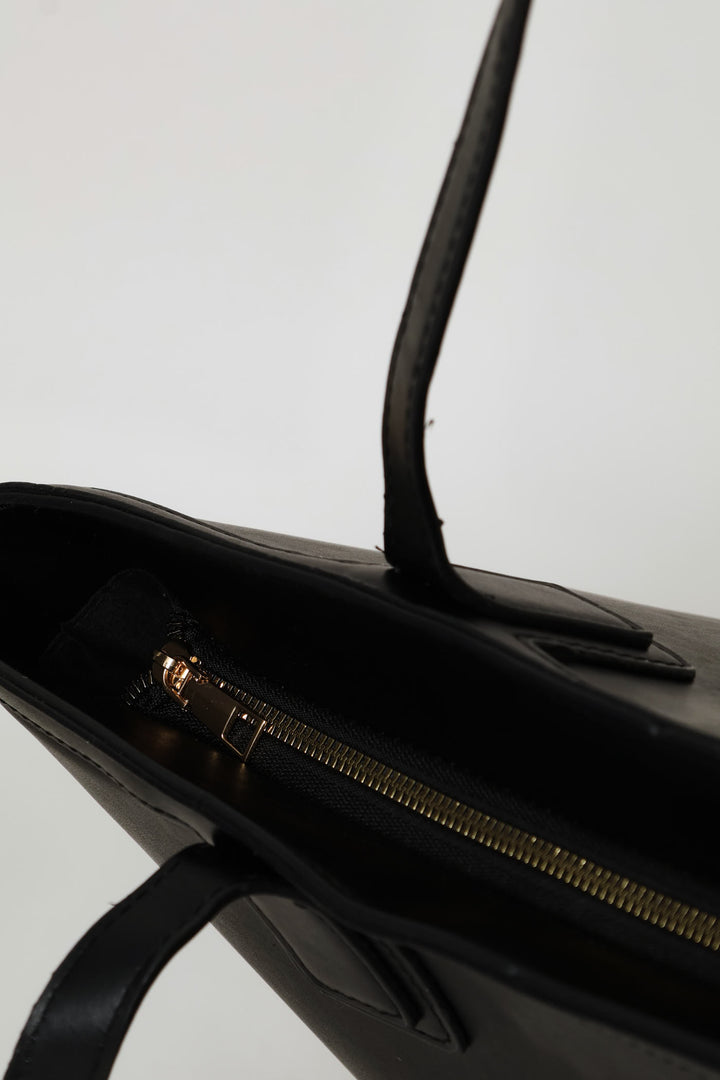 Topstich Shopper Bag - Black