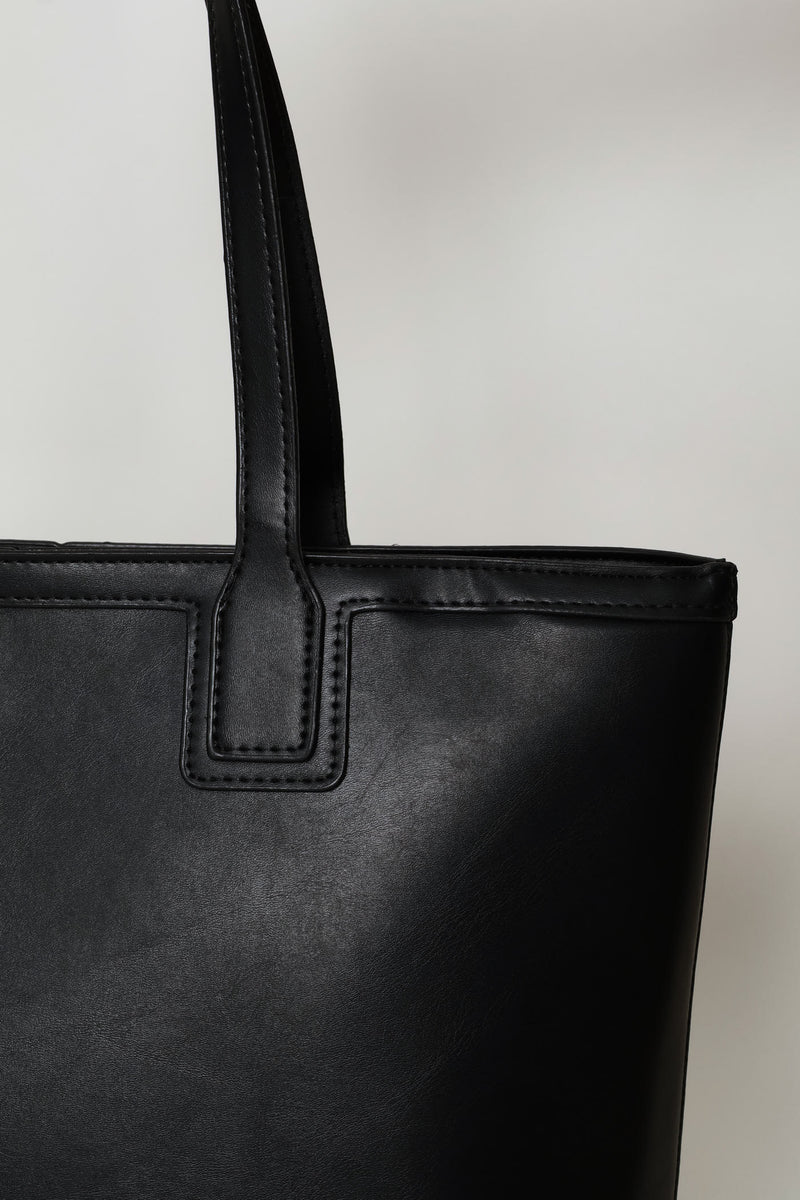 Topstich Shopper Bag - Black