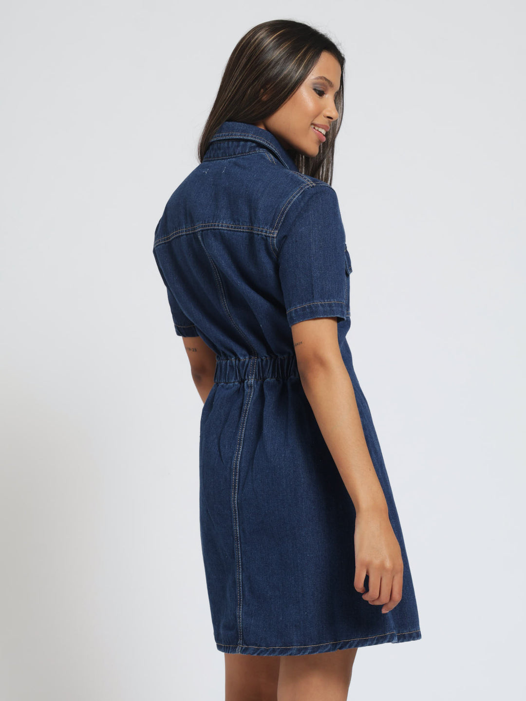 Rigid Denim Dress - Dark Wash Ink