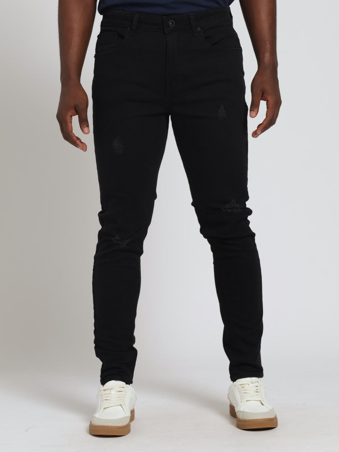 Ripped Super Skinny Denim Jean - Black