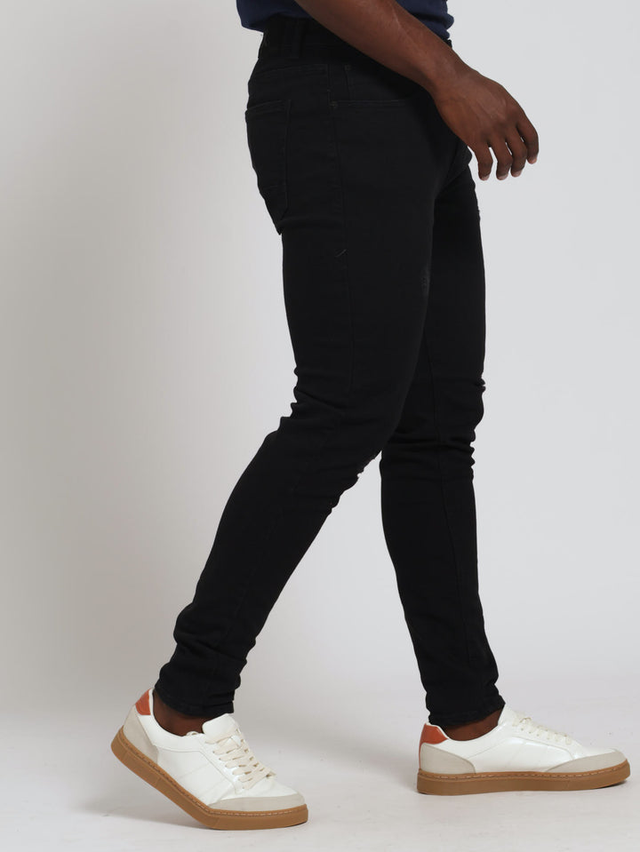 Ripped Super Skinny Denim Jean - Black