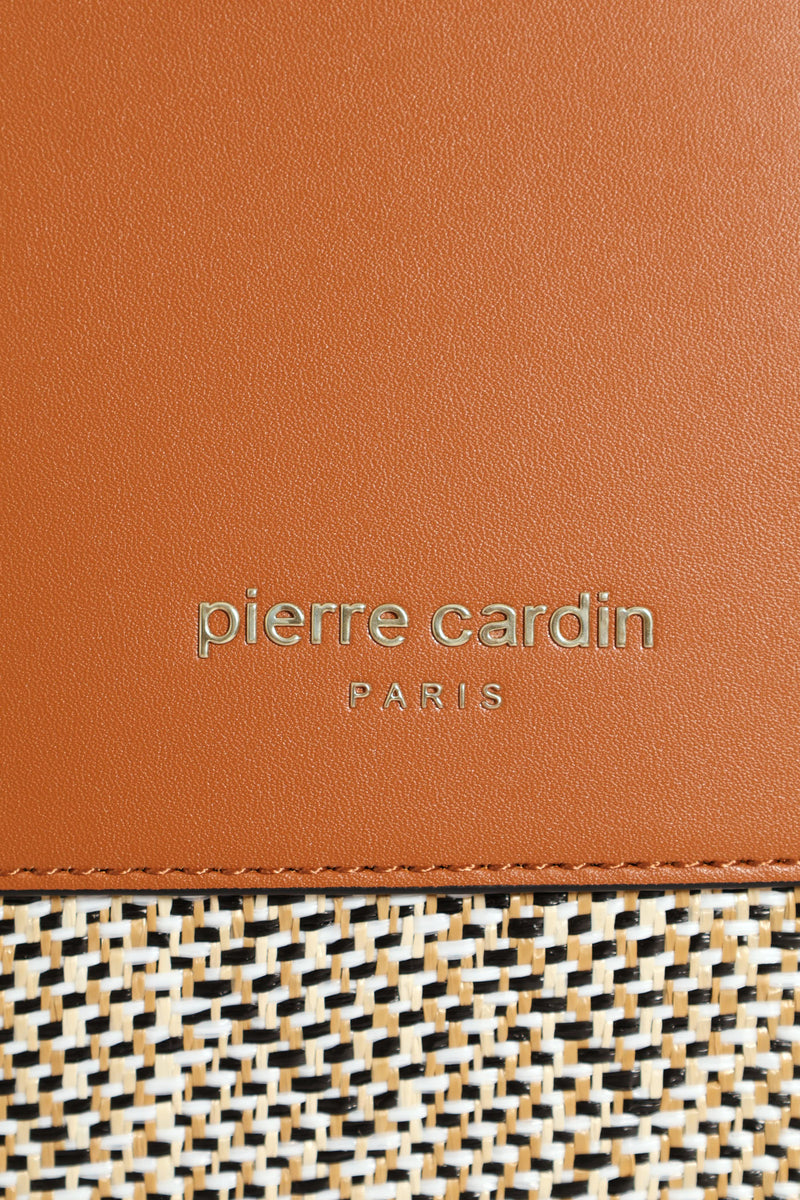 Pocket Detail Straw Tote Bag - Tan