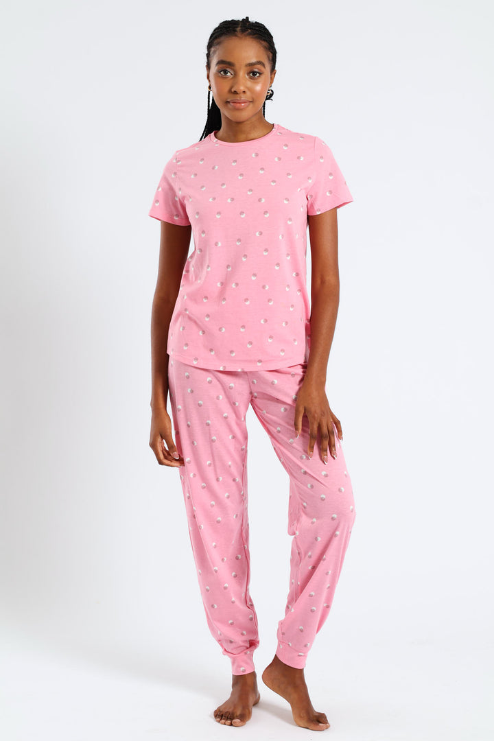 Short Sleeve Spots Tee - Pink