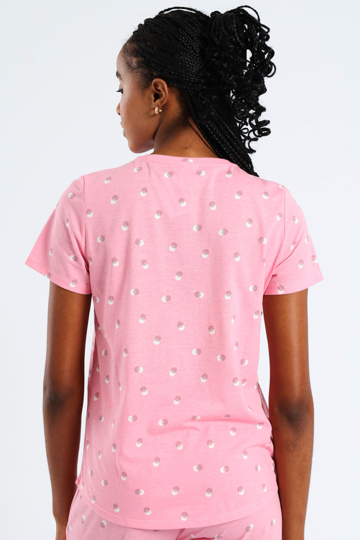 Short Sleeve Spots Tee - Pink