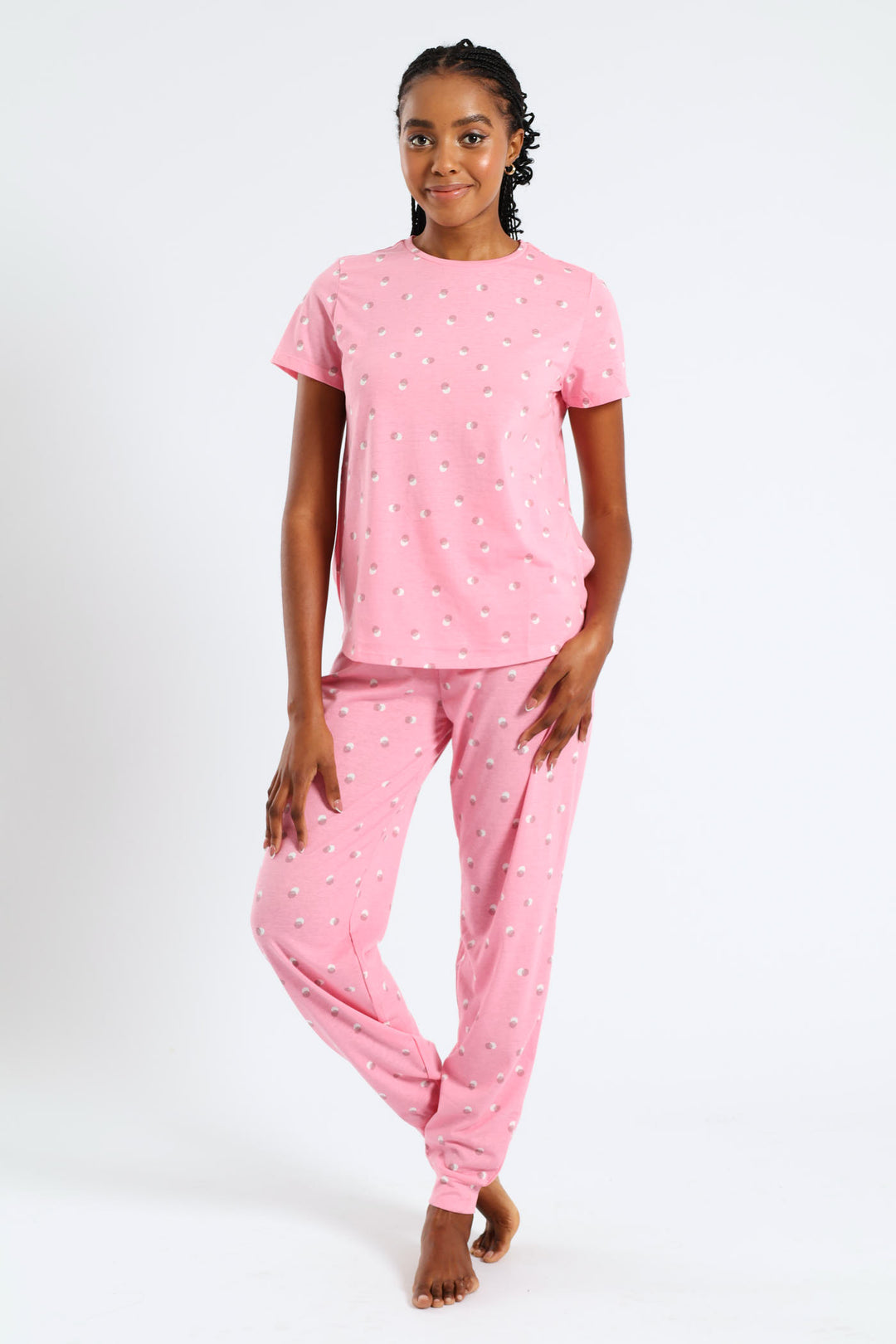 Spot Knit Jogger Pant - Pink