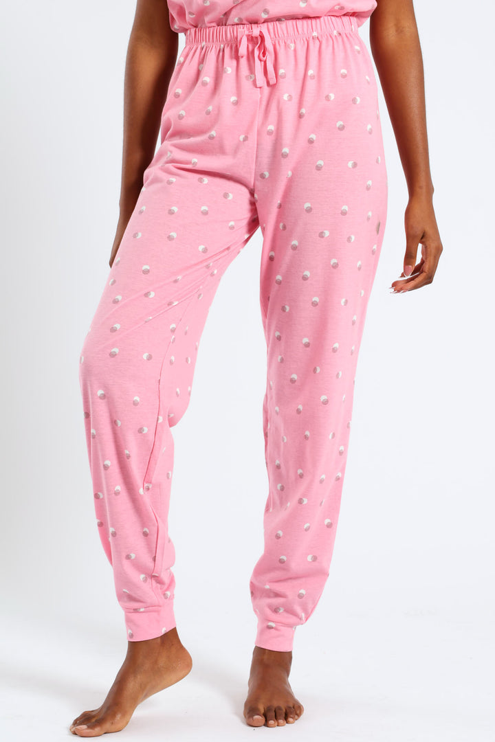 Spot Knit Jogger Pant - Pink