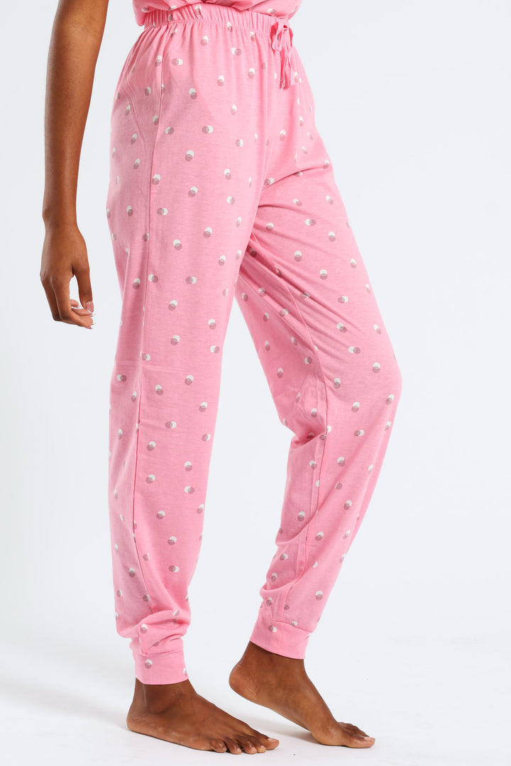 Spot Knit Jogger Pant - Pink