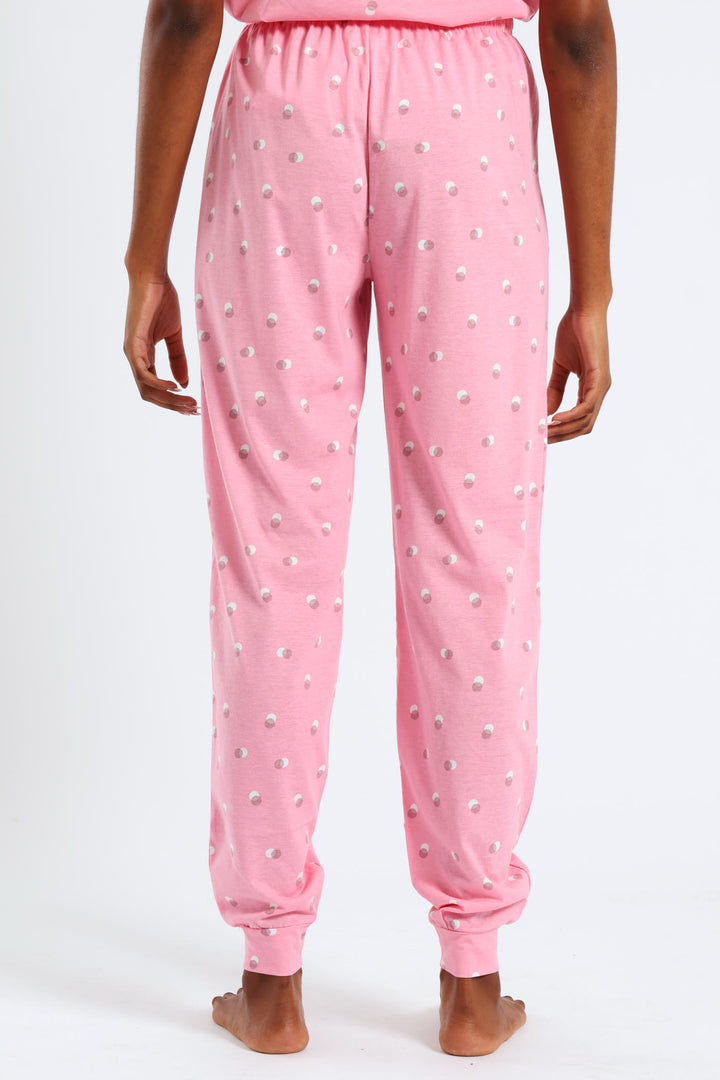 Spot Knit Jogger Pant - Pink