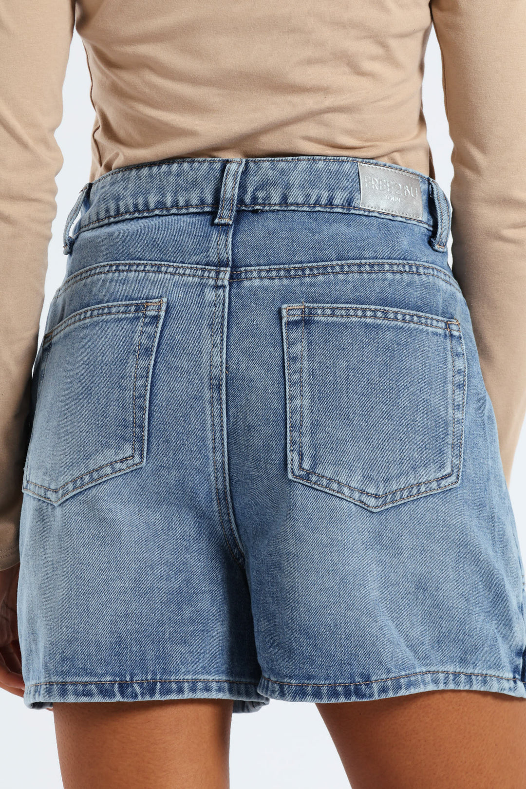 Denim Carpenter Skort - Mid Blue