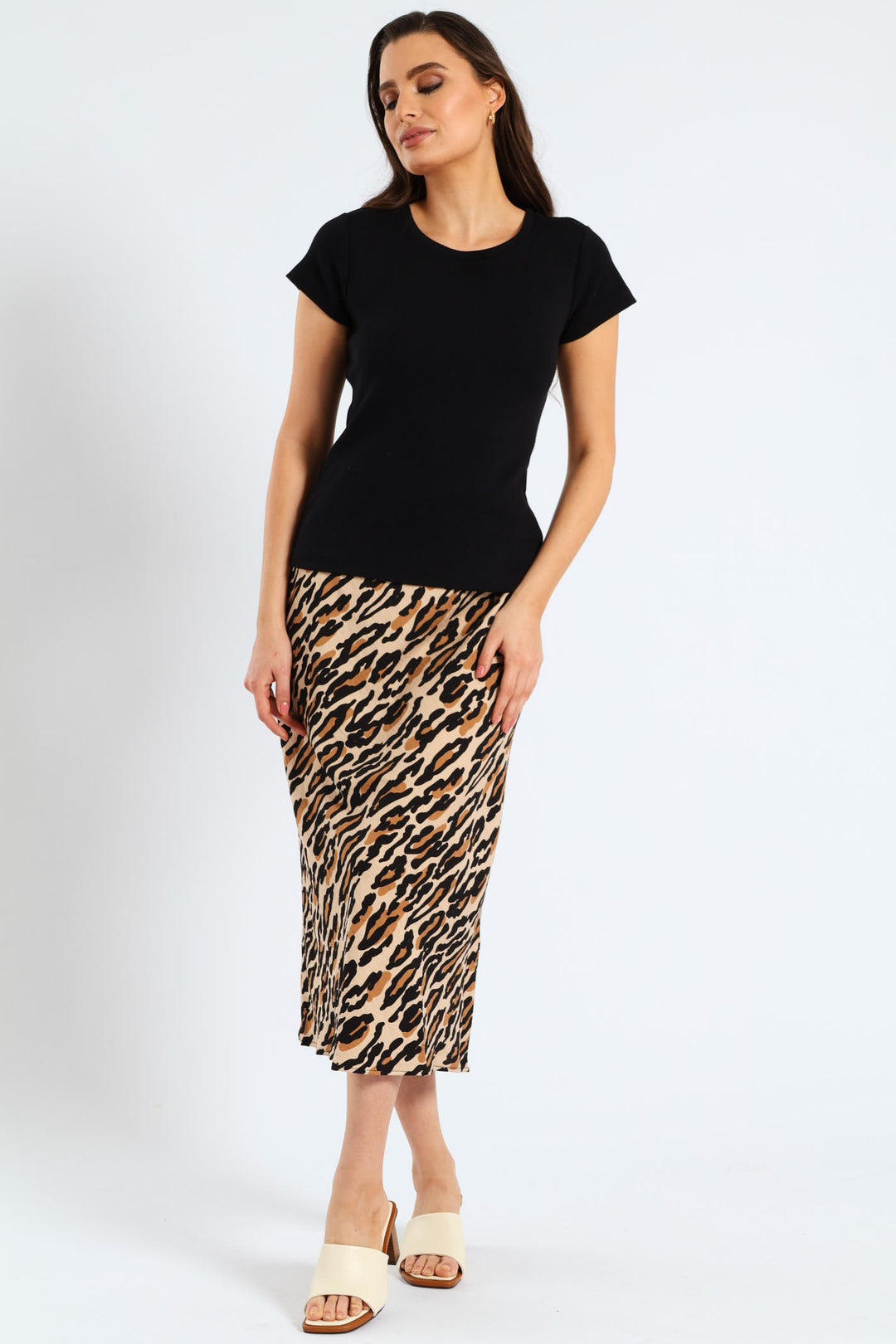 Crew Rib Fitted Tee - Black