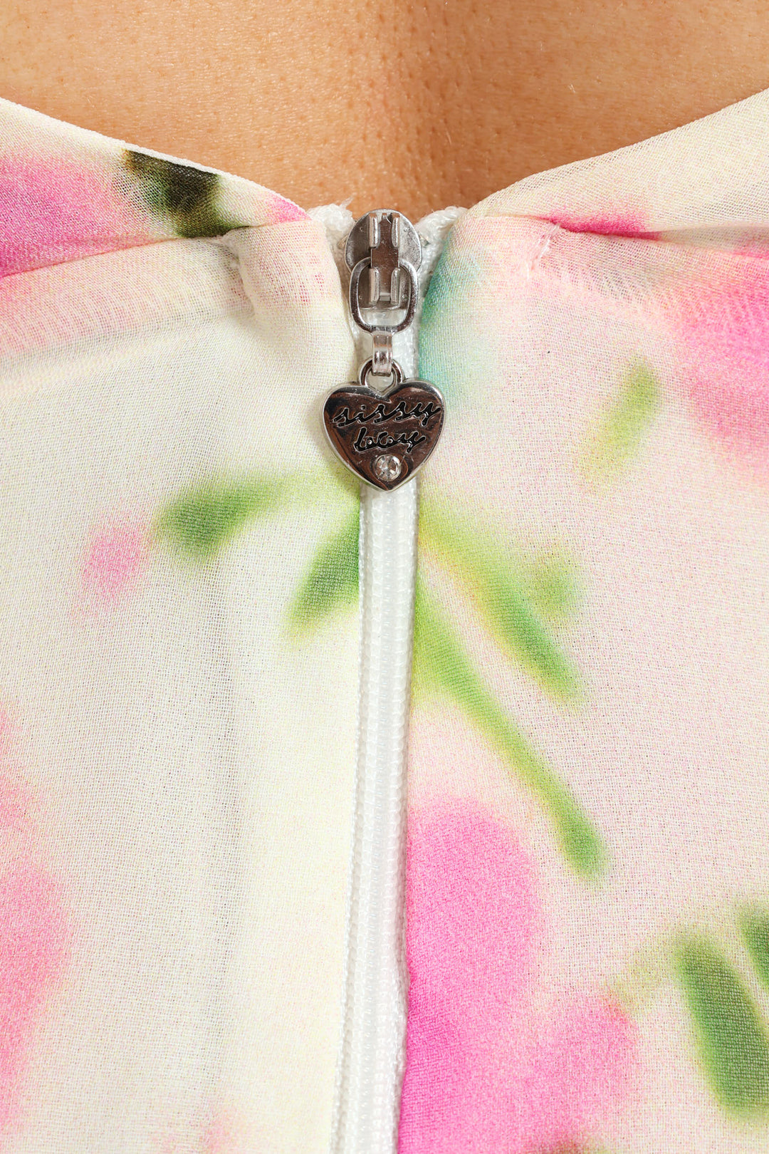 High Neck Drop Waist Blouson Mini Dress - Off White