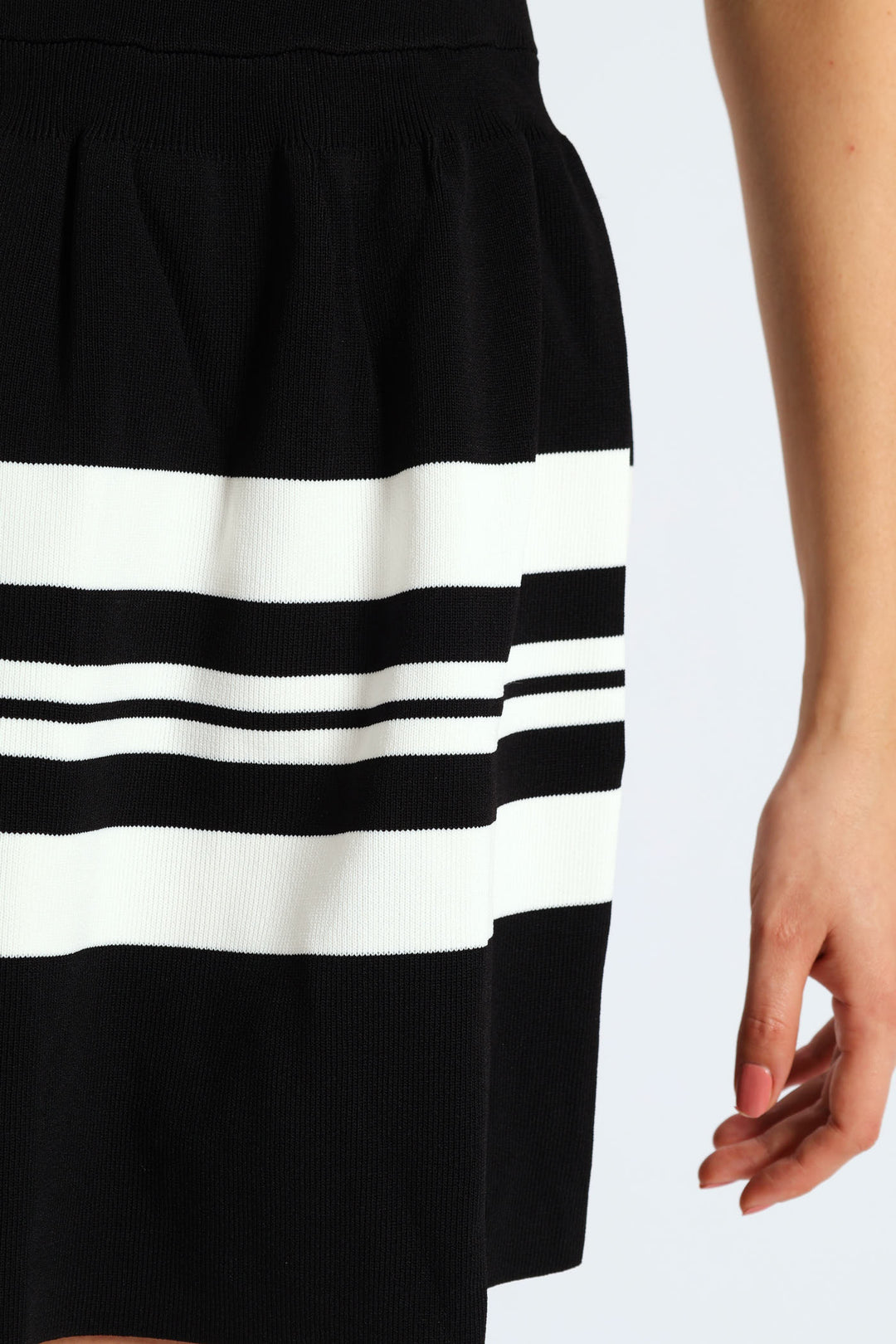 Dream Girl Dropped Waist Mini Dress - Black/White