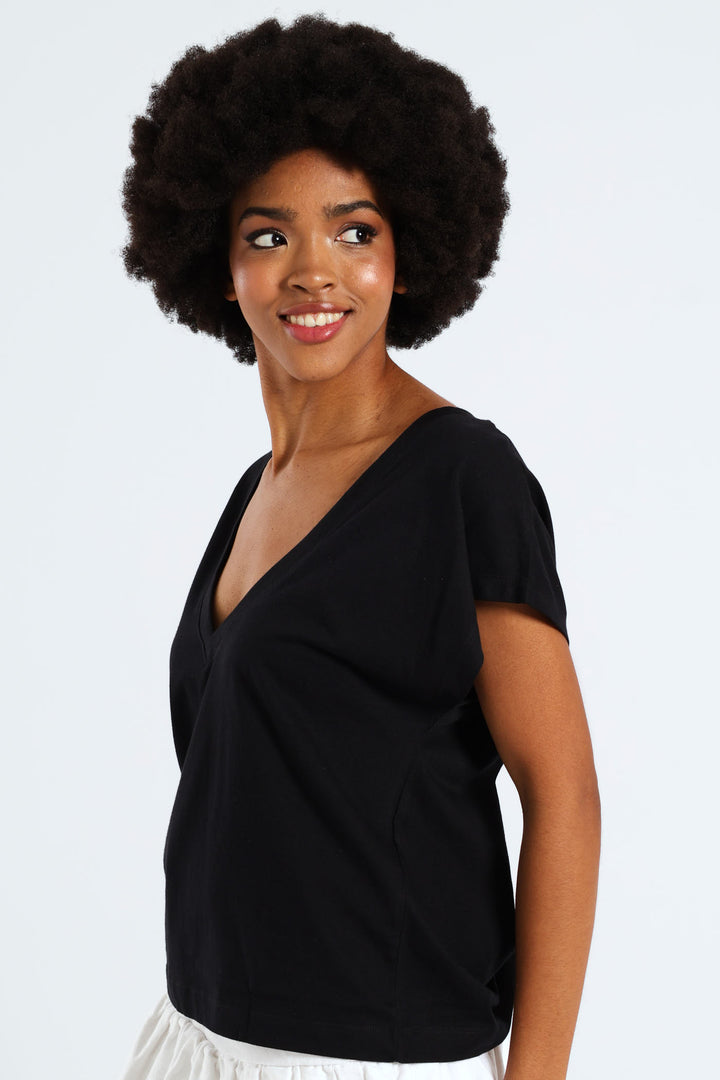 Boxy V-Tee - Black
