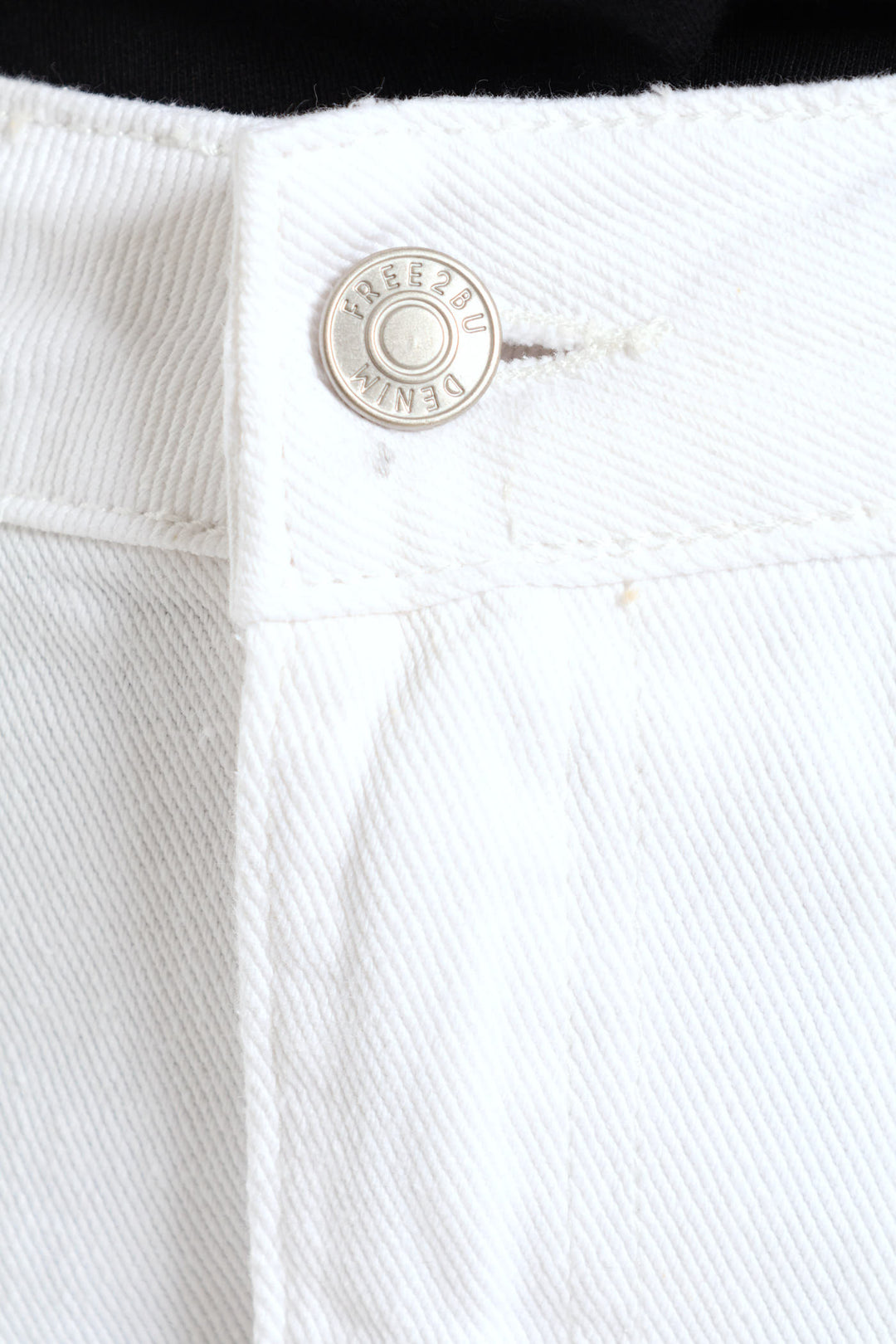 Bubble Hem Denim Skirt - White