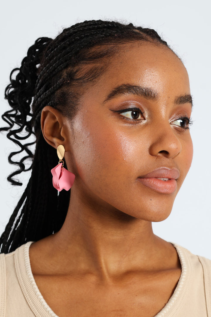 Petal Stud Earrings - Pink