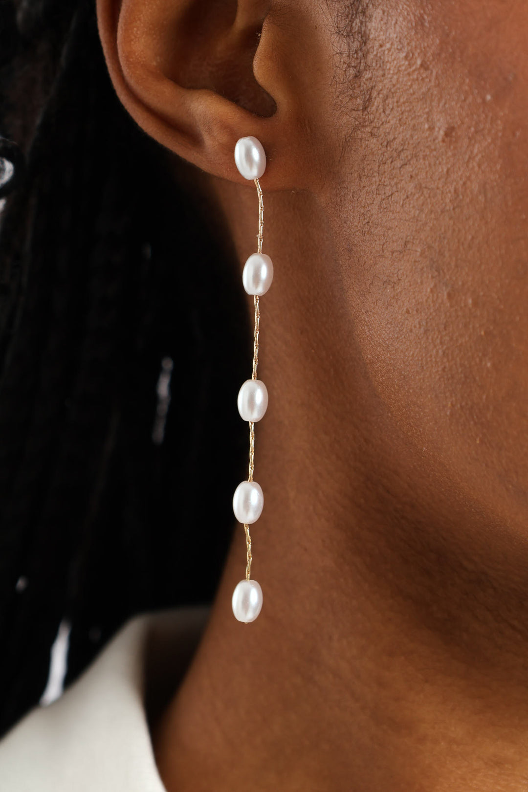2 Pack Pearl Bead Drop & Multi Hoop Earrings - Gold