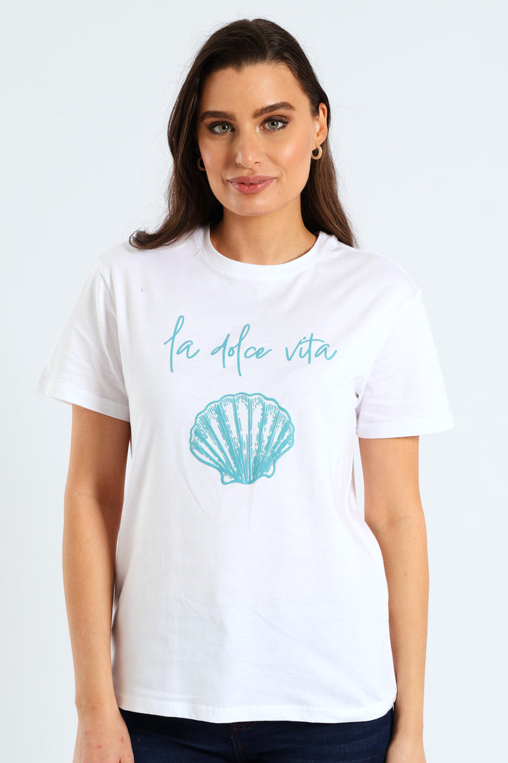Seashell La Dolce Vita Tee - White