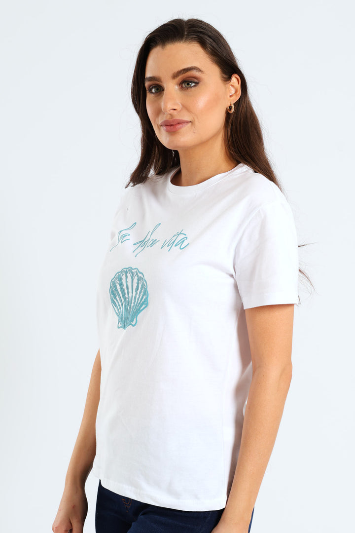 Seashell La Dolce Vita Tee - White