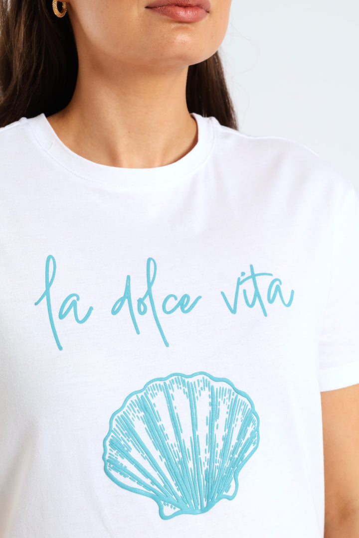 Seashell La Dolce Vita Tee - White