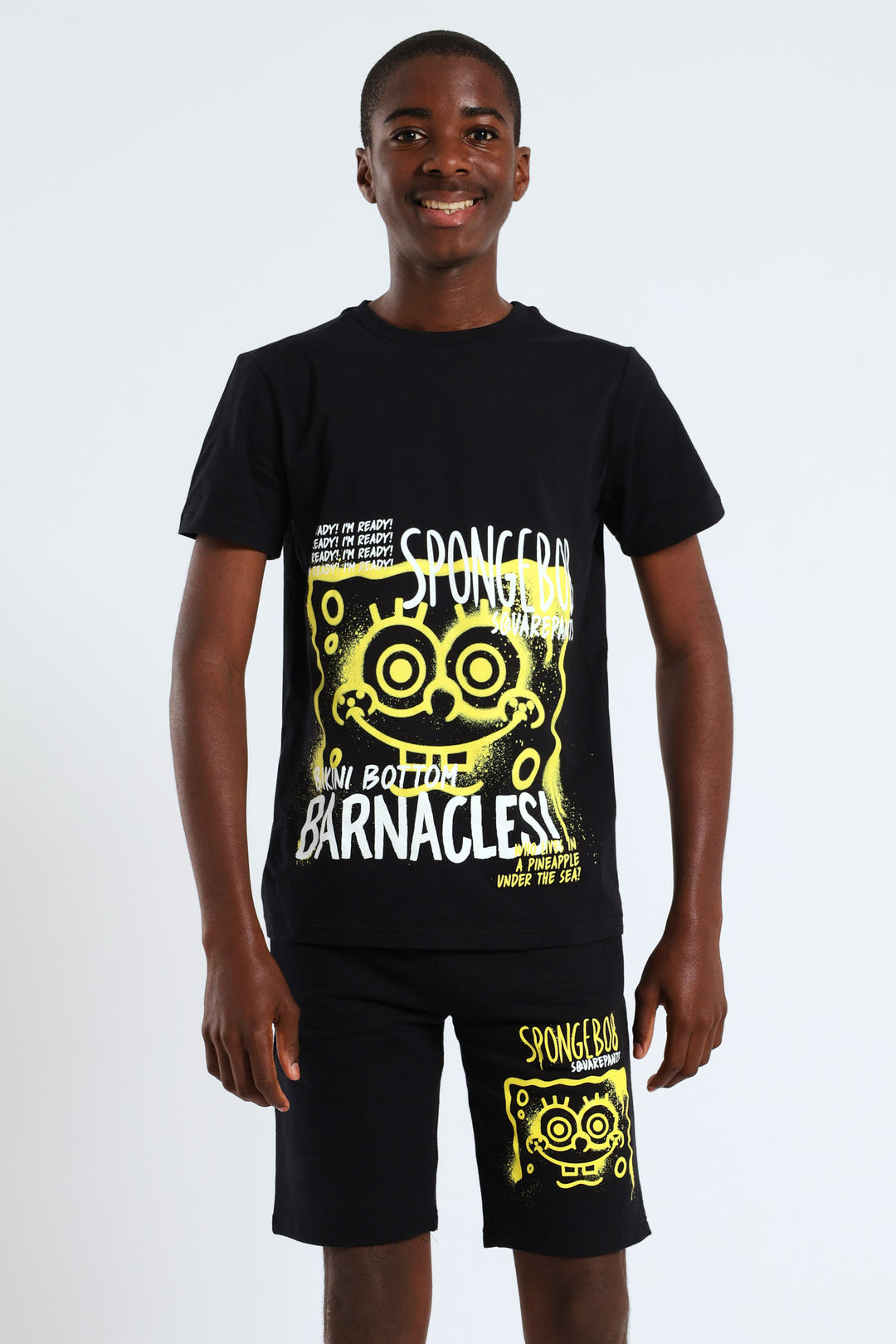 Boys Spongebob Print Tee - Black