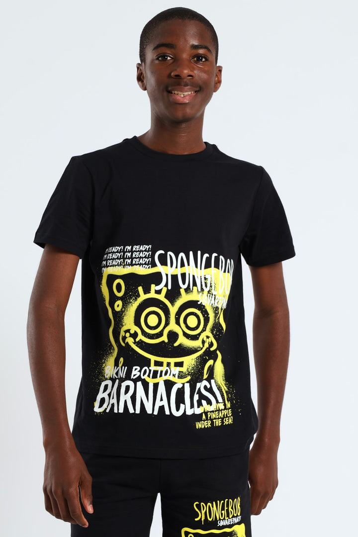 Boys Spongebob Print Tee - Black
