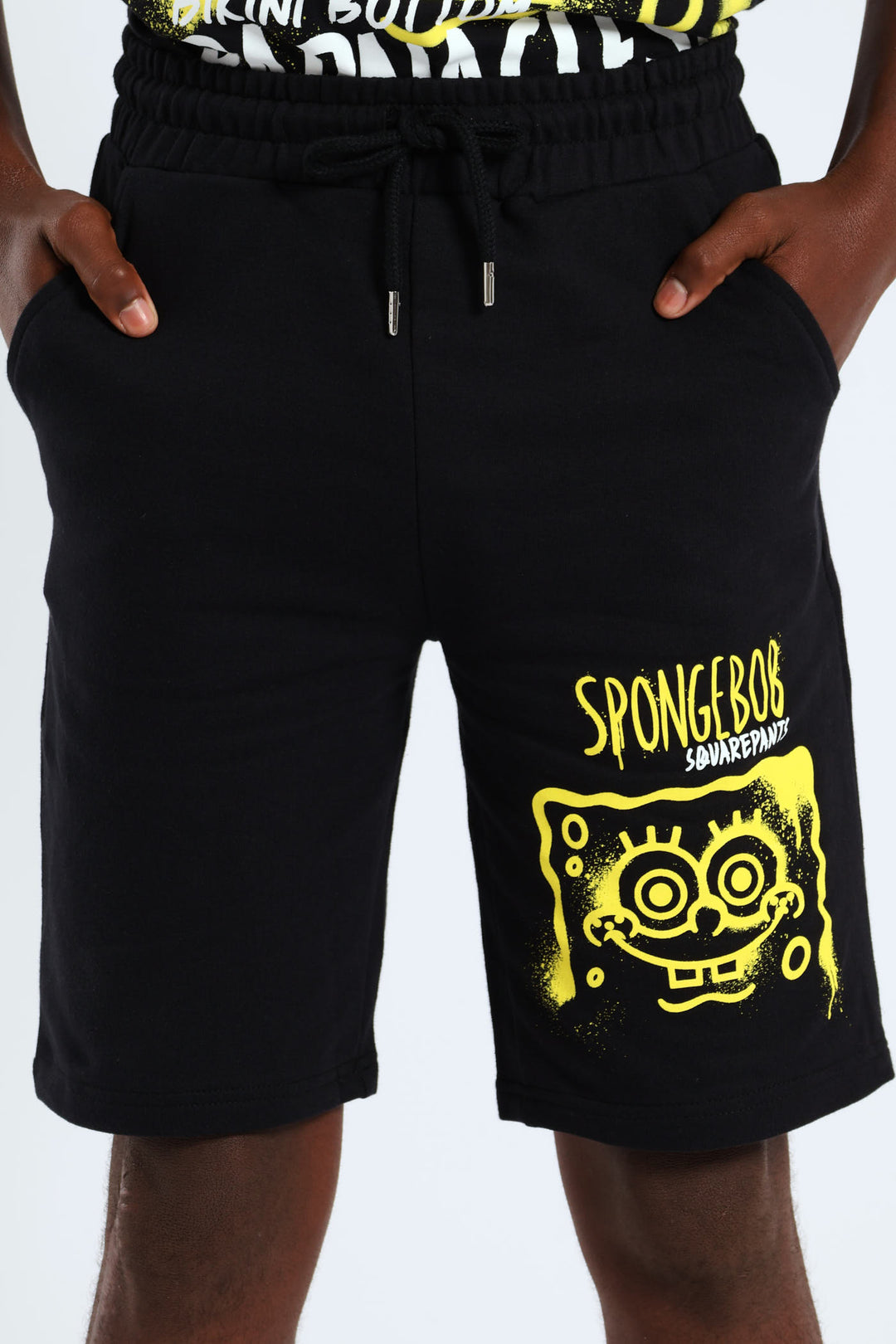 Boys Spongebob Fleece Shorts - Black
