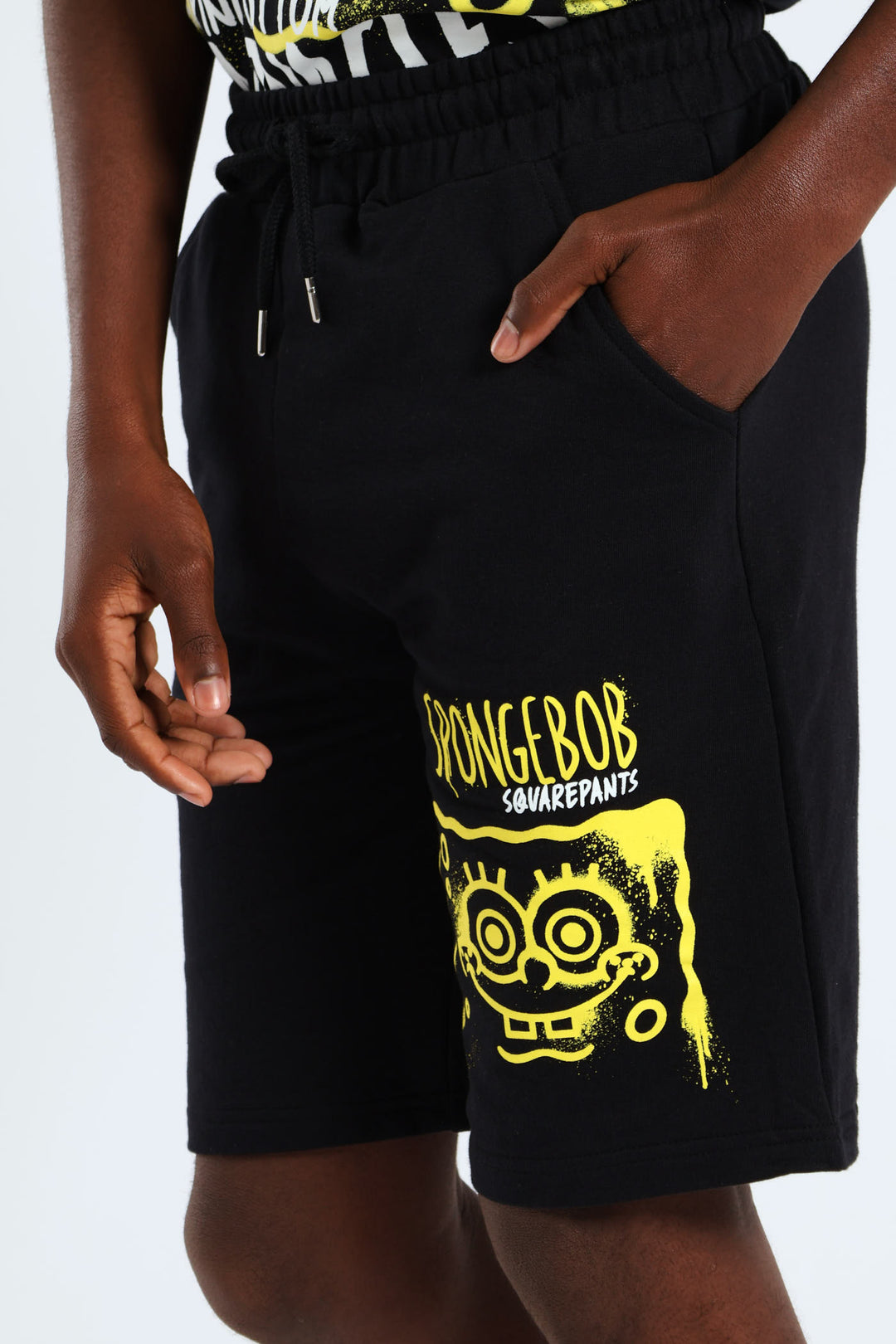 Boys Spongebob Fleece Shorts - Black