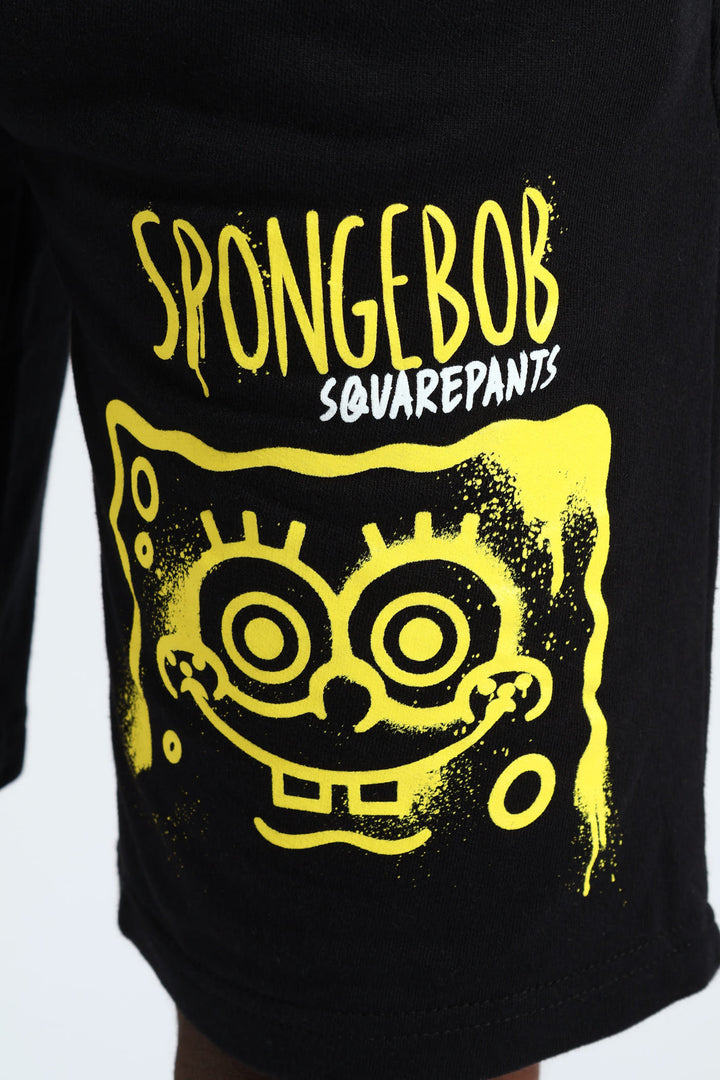 Boys Spongebob Fleece Shorts - Black