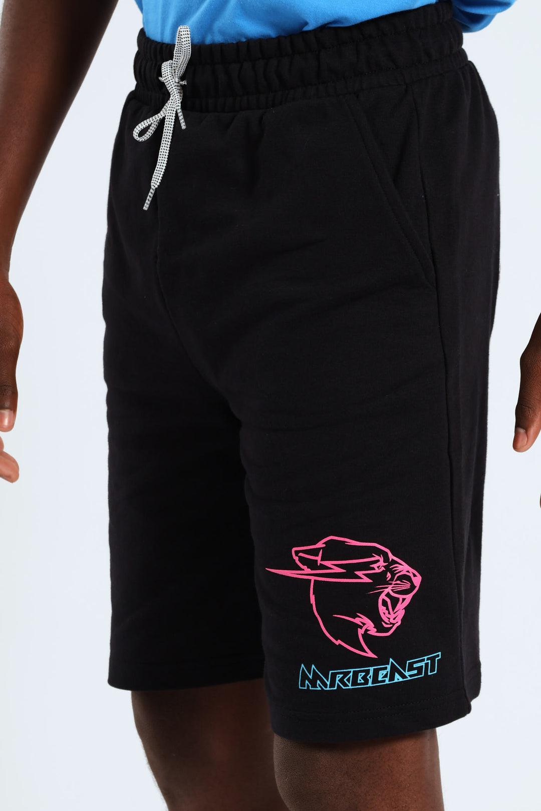 Boys Mr Beast Geo Print Short - Black