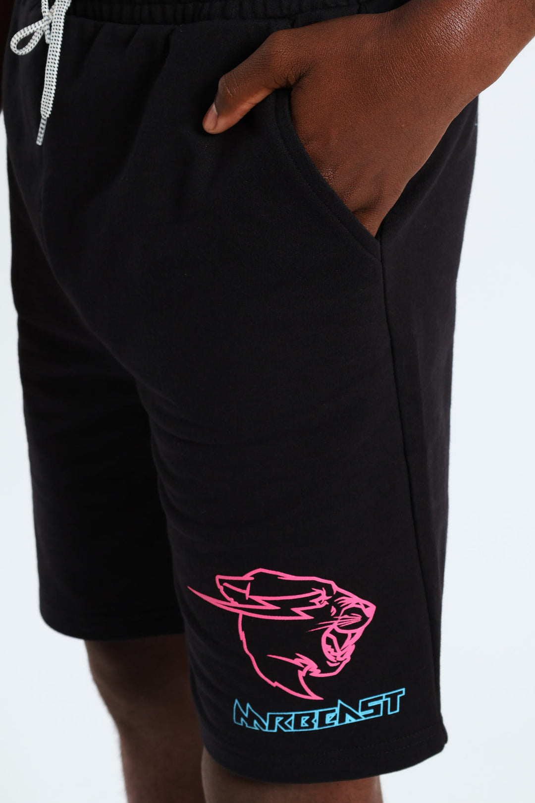 Boys Mr Beast Geo Print Short - Black