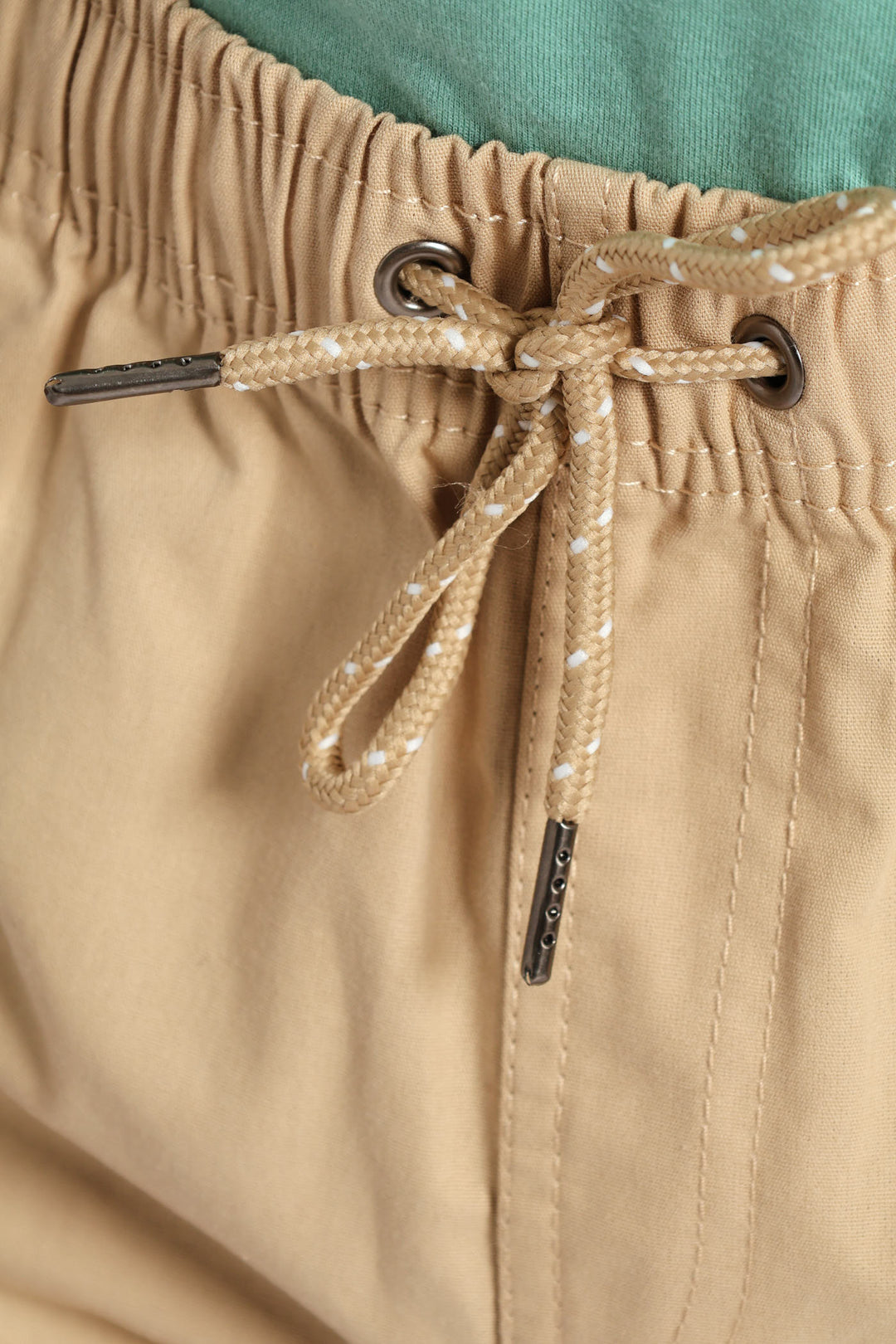 Boys Turn Up Woven Pull On Short - Khaki