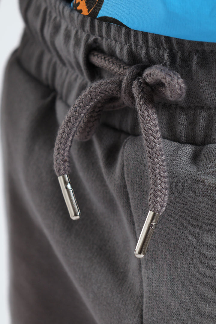 Boys Garfield Print Short - Charcoal