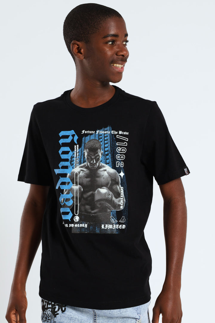 Boys Boxer Tee - Black