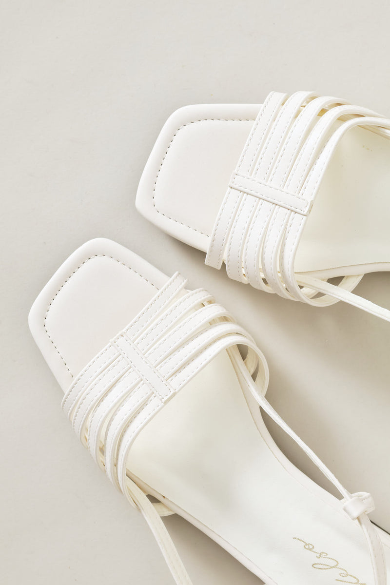 Dainty Buckle Detail Multistrap Slingback Sandal - Off White