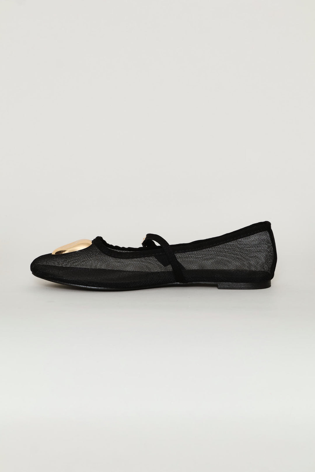 Big Trim Mesh Mary Jane Pump - Black