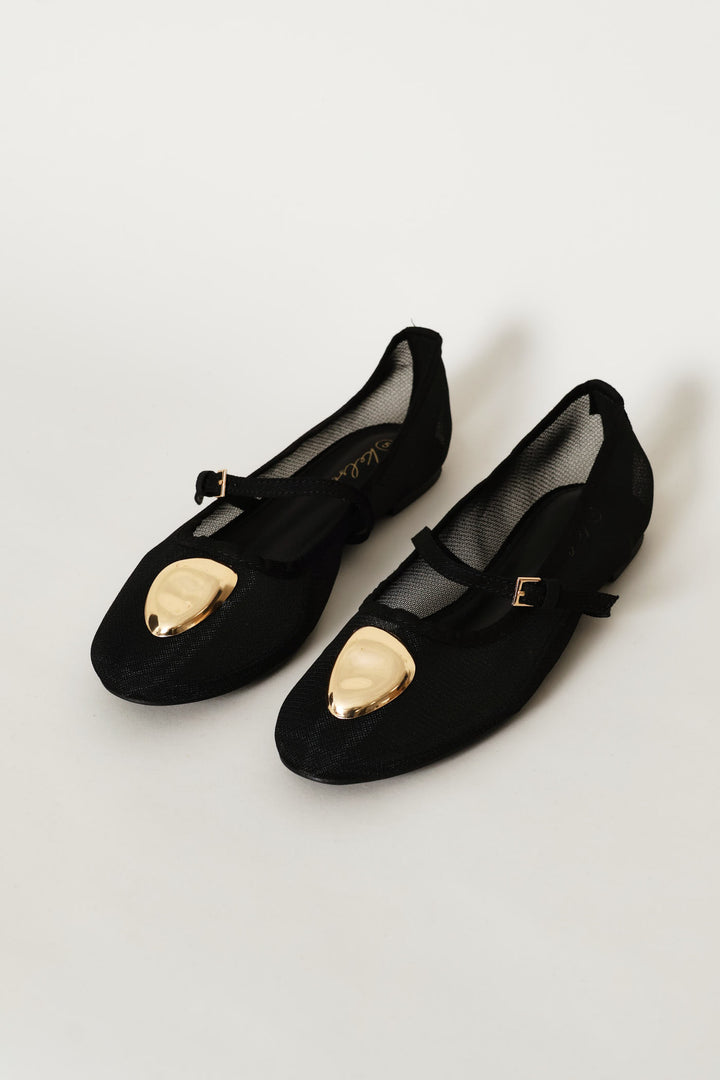 Big Trim Mesh Mary Jane Pump - Black