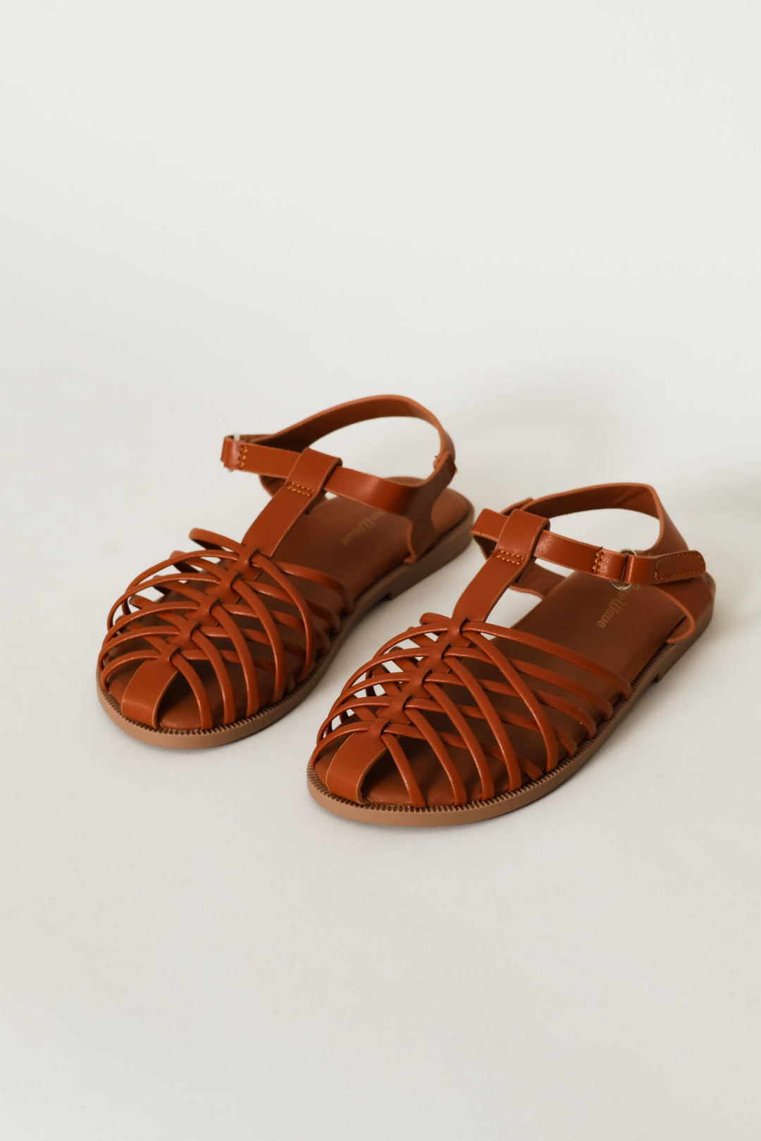 Girls Multi Strap Fisherman Sandal - Brown