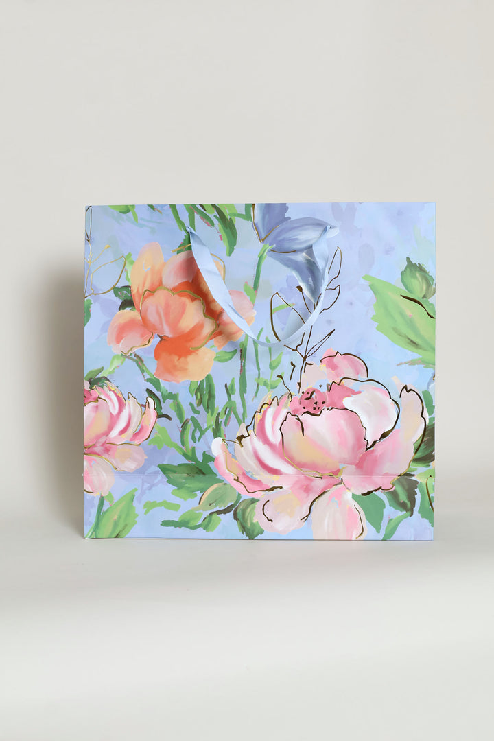 Gold Foil Floral Watercolour Gift Bag - Multi