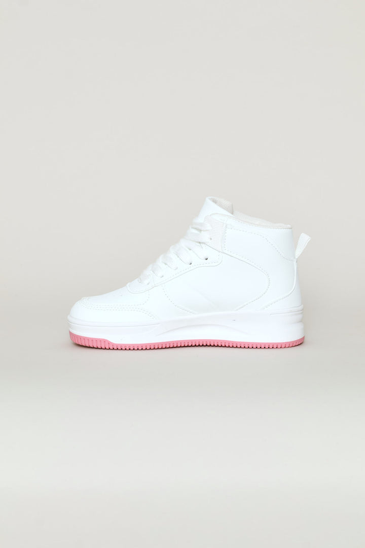 Girls Graffiti Hitop Sneaker - White