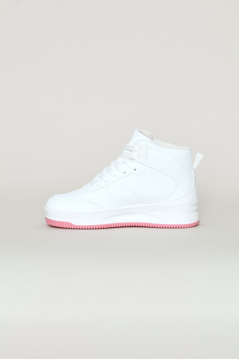 Girls Graffiti Hitop Sneaker - White