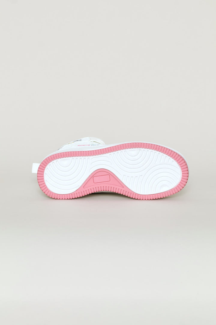 Girls Graffiti Hitop Sneaker - White