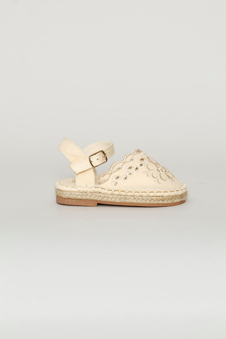 Keedo Girls Canvas Espadrille Sandal - Cream